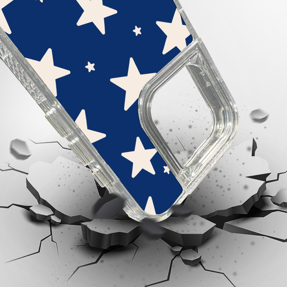 Stars Case - Blue & Beige