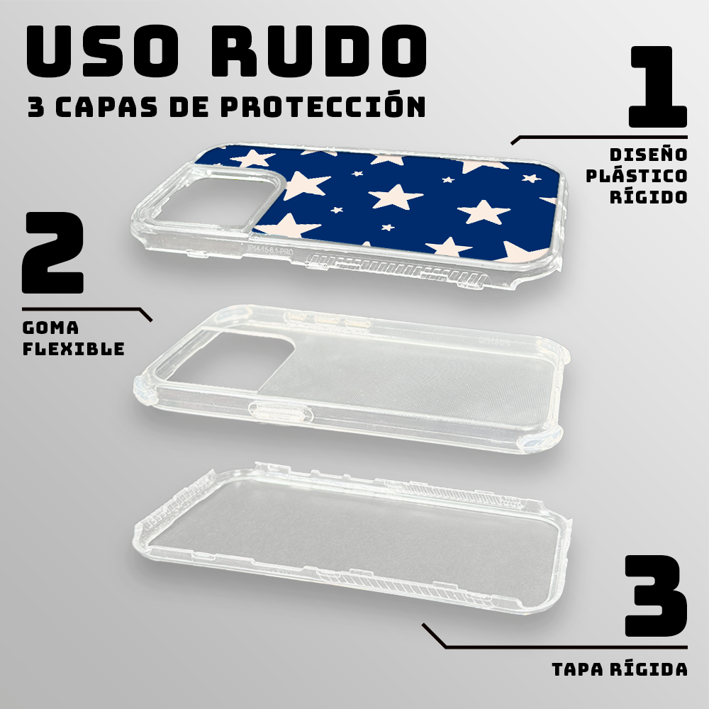 Stars Case - Blue & Beige