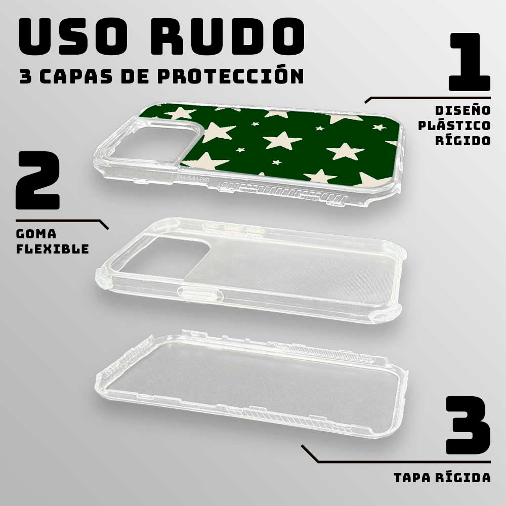 Stars Case - Green & Beige