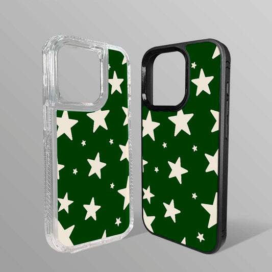Stars Case - Green & Beige