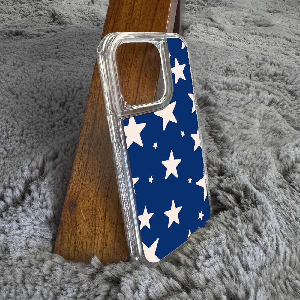 Stars Case - Blue & Beige