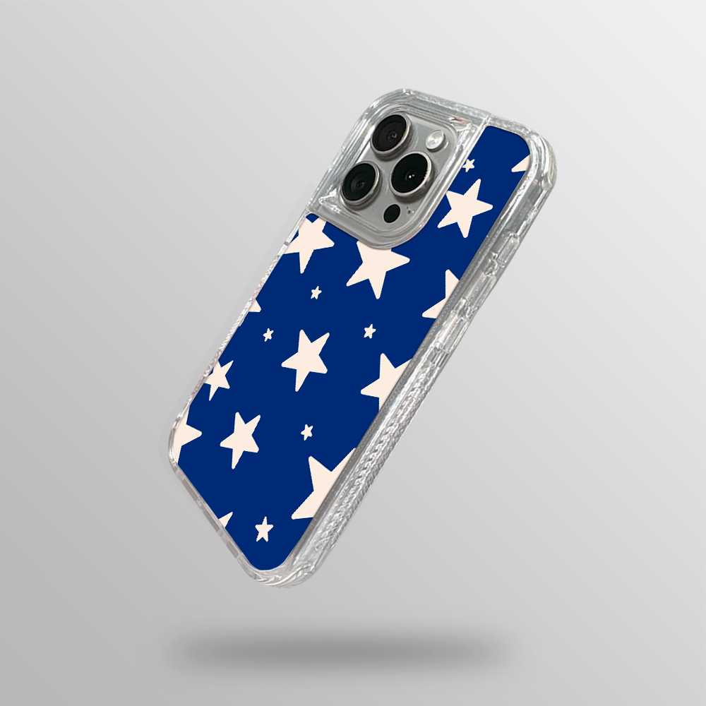 Stars Case - Blue & Beige